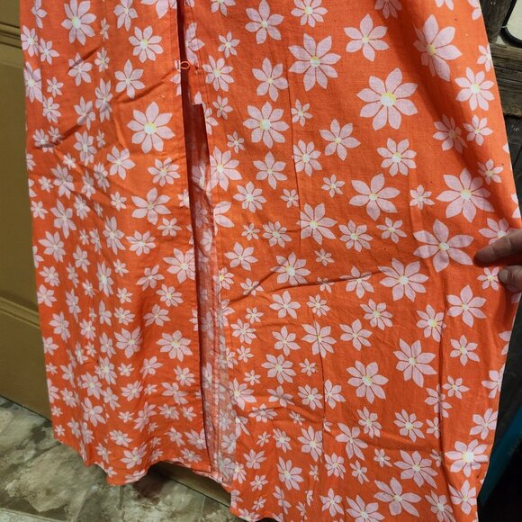 Billabong x Wrangler Women's Large Hung Up Dress Fireside Floral Print  Peach - Picture 12 of 12